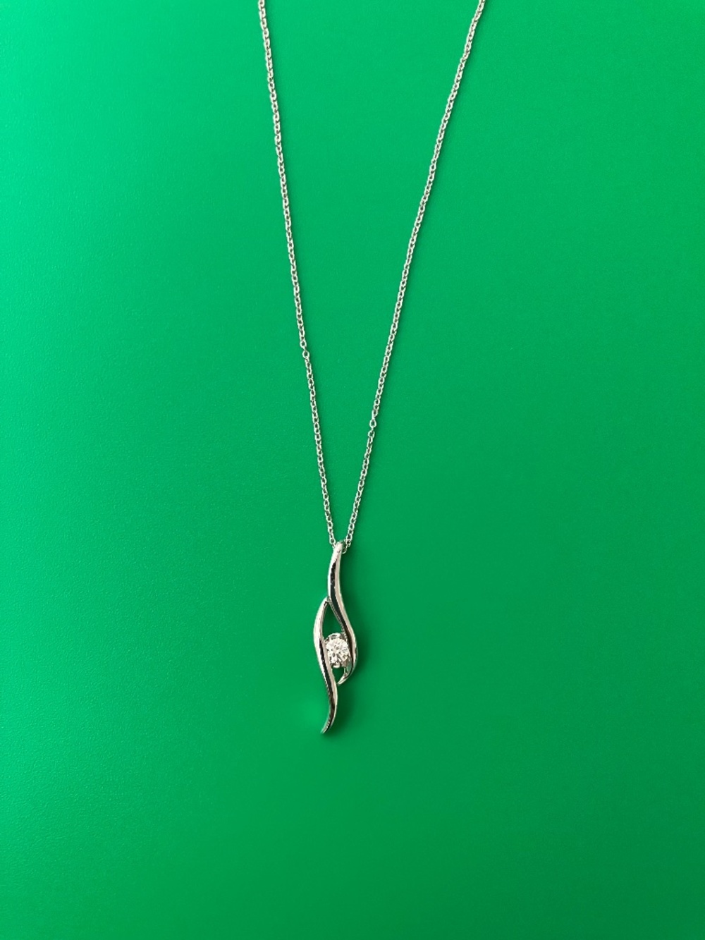 Sirena 14K White Gold, Diamond Pendant and 14K Chain